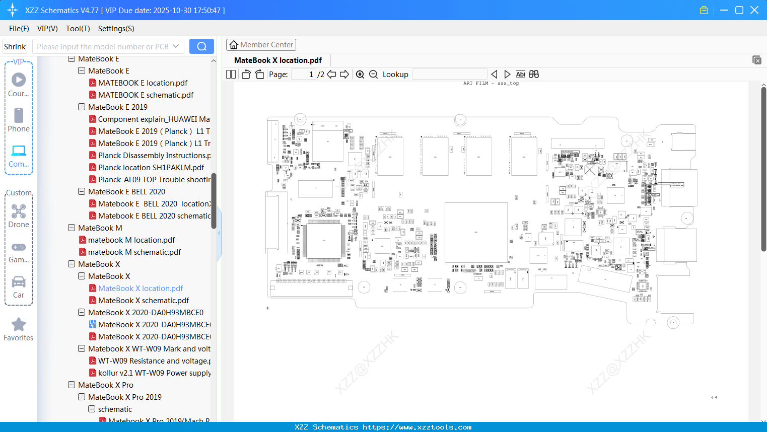Laptop HUAWEI MateBook X Location